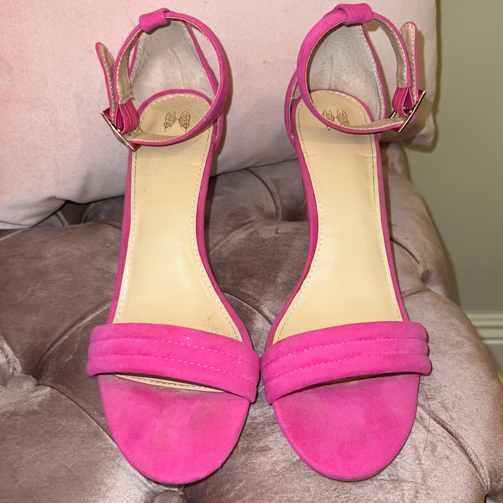Victoria’s Secret Pink Faux Suede Strappy Heels